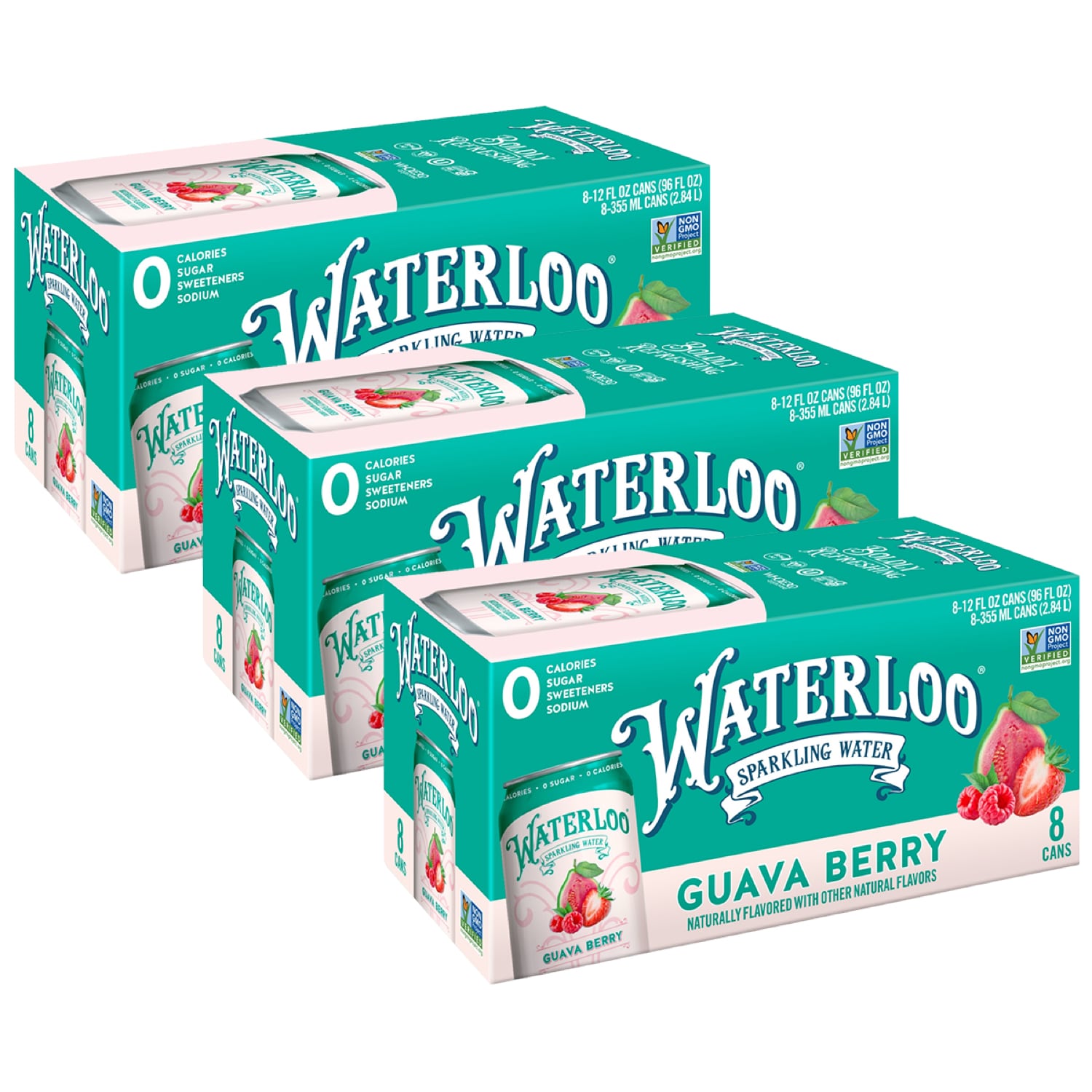Waterloo Sparkling Water, Guava Berry, Cans, Case